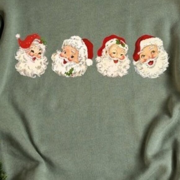 Retro Cheerful Santa Merry Christmas Sweatshirt, Vintage Santa Claus Graphic 99 - Picture 2 of 5